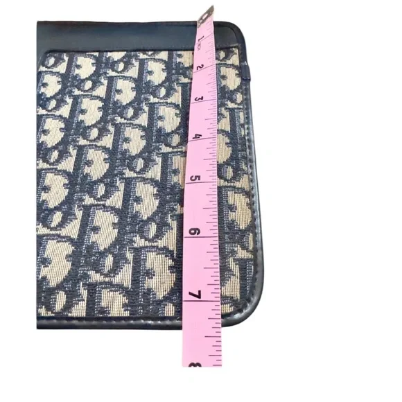 SOLD! Authentic Dior Trotter Beige and Navy Blue Clutch - Picture 7 of 8